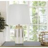 Mauro Ferretti Lámpara de mesa Cassy E27 Ø 25x40,5 cm Gold Blanco