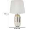 Mauro Ferretti Lámpara de mesa Cassy E27 Ø 25x40,5 cm Gold Blanco