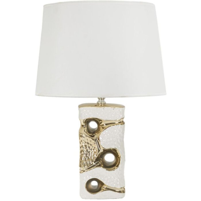 Mauro Ferretti Florida lámpara de mesa E27 Diam. 30x43,5 cm blanco y dorado