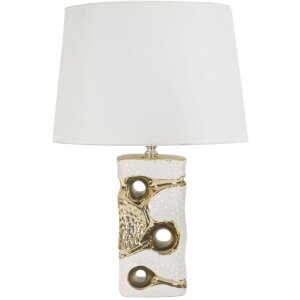 Mauro Ferretti Florida lámpara de mesa E27 Diam. 30x43,5 cm blanco y dorado