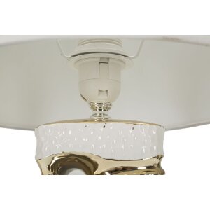 Mauro Ferretti Florida lámpara de mesa E27 Diam. 30x43,5 cm blanco y dorado