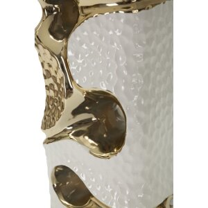 Mauro Ferretti Florida lámpara de mesa E27 Diam. 30x43,5 cm blanco y dorado