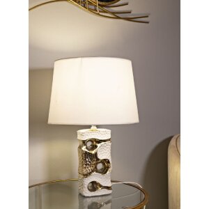 Mauro Ferretti Florida lámpara de mesa E27 Diam. 30x43,5 cm blanco y dorado