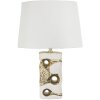 Mauro Ferretti Florida lámpara de mesa E27 Diam. 30x43,5 cm blanco y dorado