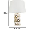 Mauro Ferretti Florida lámpara de mesa E27 Diam. 30x43,5 cm blanco y dorado
