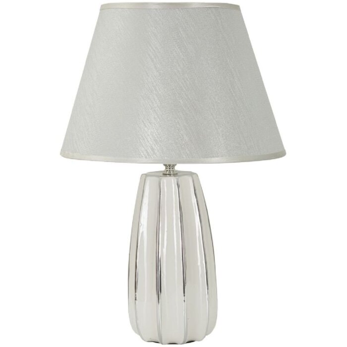 Mauro Ferretti Lámpara de mesa Emmi E27 diámetro 30x45 cm color blanco y plata