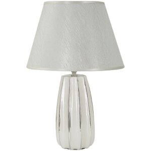 Mauro Ferretti Lámpara de mesa Emmi E27 diámetro 30x45 cm color blanco y plata