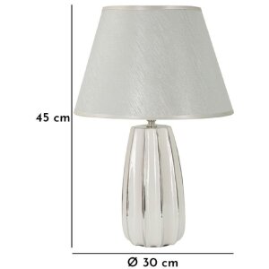 Mauro Ferretti Lámpara de mesa Emmi E27 diámetro 30x45 cm color blanco y plata