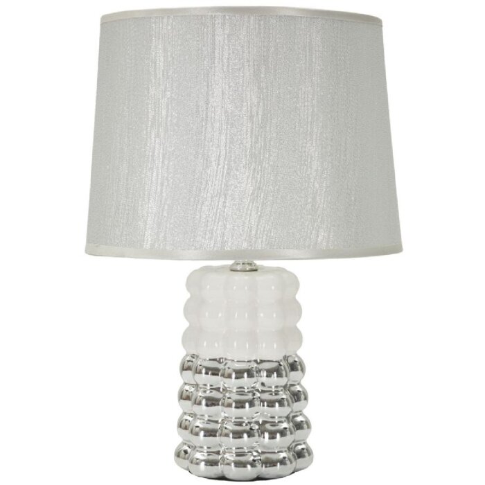 Mauro Ferretti Lámpara de mesa Lace E14 23x33 cm blanco plata