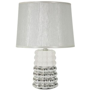 Mauro Ferretti Lámpara de mesa Lace E14 23x33 cm blanco plata