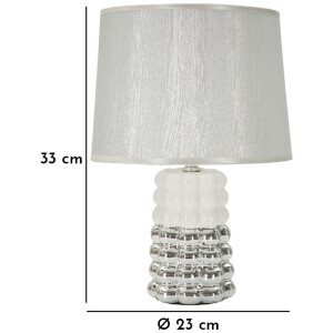 Mauro Ferretti Lámpara de mesa Lace E14 23x33 cm blanco plata