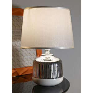 Mauro Ferretti Lámpara de mesa Lucina E14 Ø 20x29 cm blanca plata