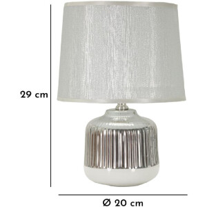 Mauro Ferretti Lámpara de mesa Lucina E14 Ø 20x29 cm blanca plata