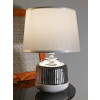 Mauro Ferretti Lámpara de mesa Lucina E14 Ø 20x29 cm blanca plata
