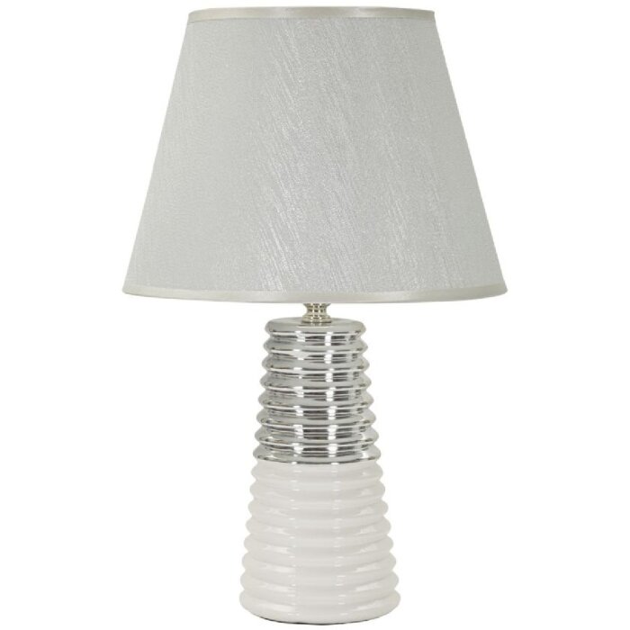 Mauro Ferretti Lampara de Mesa Candela E27 Ø 25x41 cm blanco plata