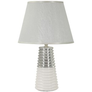 Mauro Ferretti Lampara de Mesa Candela E27 Ø 25x41 cm blanco plata