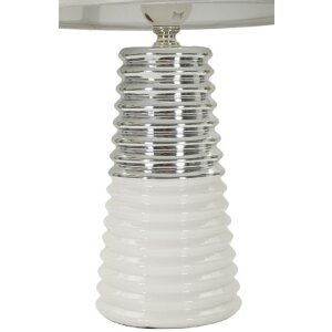 Mauro Ferretti Lampara de Mesa Candela E27 Ø 25x41 cm blanco plata