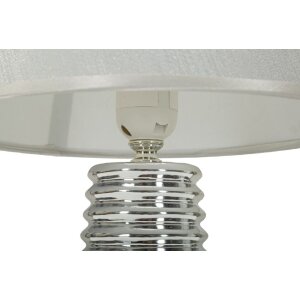 Mauro Ferretti Lampara de Mesa Candela E27 Ø 25x41 cm blanco plata