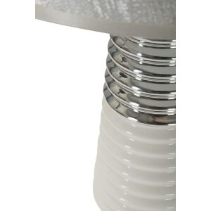 Mauro Ferretti Lampara de Mesa Candela E27 Ø 25x41 cm blanco plata