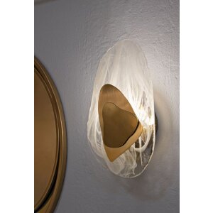 Mauro Ferretti Lámpara de pie Océano Oro E14 21x8x31 cm oro y blanco