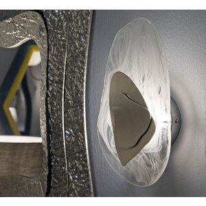 Mauro Ferretti Lámpara de pared Oceán Plata y Blanca E14 21x8x31 cm