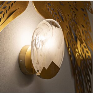 Mauro Ferretti Lámpara de pared Luna E14 Diámetro 20x10 cm oro y blanco