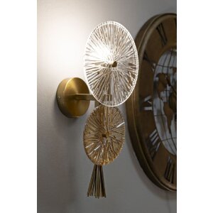 Mauro Ferretti Aplique de pared Amanecer E14 20x14x41 cm oro natural