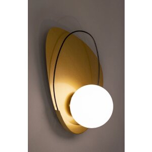Mauro Ferretti Aplique de pared Círculo E27 28x17x32 cm dorado negro blanco