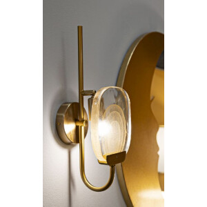 Mauro Ferretti Aplique de pared Softy E14 15x14x38 cm dorado natural