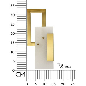 Mauro Ferretti Aplique Cubo E14 15x8x33 cm dorado satinado