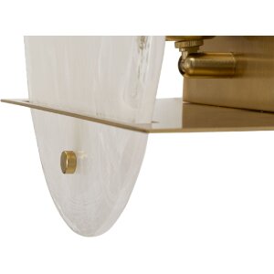 Mauro Ferretti Lámpara de pared Portlan E14 20x11x25 cm vidrio y hierro dorado natural