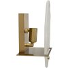 Mauro Ferretti Lámpara de pared Portlan E14 20x11x25 cm vidrio y hierro dorado natural