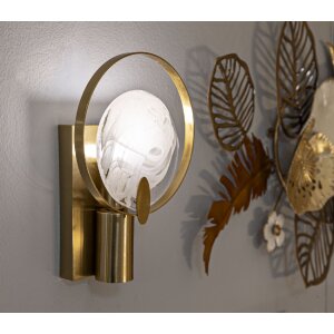 Mauro Ferretti Lámpara de pared Oklan E14 20x10x29 cm dorado natural