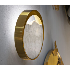 Mauro Ferretti Aplique de pared de mármol E14 24x6x24 cm dorado marmolado