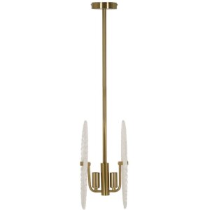 Mauro Ferretti Lámpara de techo Vidrio E14 35x18x80 cm oro y blanco