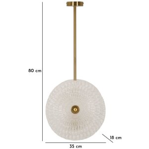 Mauro Ferretti Lámpara de techo Vidrio E14 35x18x80 cm oro y blanco