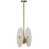 Mauro Ferretti Lámpara de techo Vidrio E14 35x18x80 cm oro y blanco