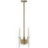 Mauro Ferretti Lámpara de techo Vidrio E14 35x18x80 cm oro y blanco