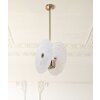 Mauro Ferretti Lámpara de techo Vidrio E14 35x18x80 cm oro y blanco
