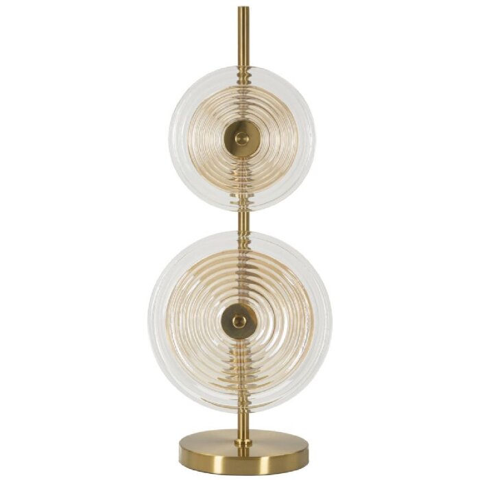 Mauro Ferretti Lámpara de mesa Venecia E14 Ø 25x63 cm dorado natural marrón