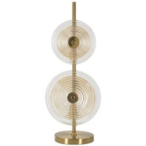 Mauro Ferretti Lámpara de mesa Venecia E14 Ø 25x63 cm dorado natural marrón