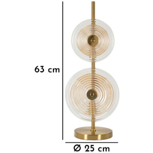 Mauro Ferretti Lámpara de mesa Venecia E14 Ø 25x63 cm dorado natural marrón