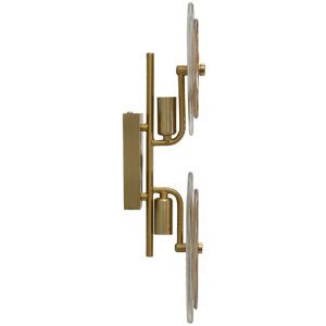 Mauro Ferretti Lámpara de pared Venecia E14 25x10x52 cm oro natural marrón