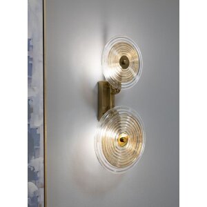 Mauro Ferretti Lámpara de pared Venecia E14 25x10x52 cm oro natural marrón