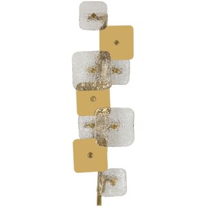Mauro Ferretti Lámpara Colgante Glassy E14 24x13x76 cm Color Dorado y Naturales