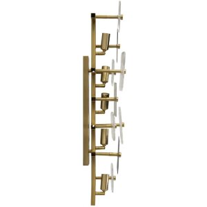 Mauro Ferretti Lámpara Colgante Glassy E14 24x13x76 cm Color Dorado y Naturales