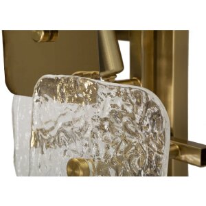 Mauro Ferretti Lámpara Colgante Glassy E14 24x13x76 cm Color Dorado y Naturales