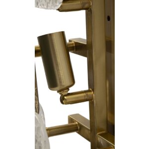 Mauro Ferretti Lámpara Colgante Glassy E14 24x13x76 cm Color Dorado y Naturales