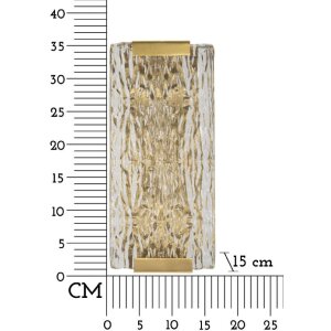 Mauro Ferretti Lamparón de Pared Wandleuchte Oblin E14 36x15x10 cm ORO NATURAL