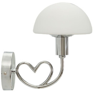 Mauro Ferretti Aplique de pared Lovy E14 23x15x22 cm plateado blanco